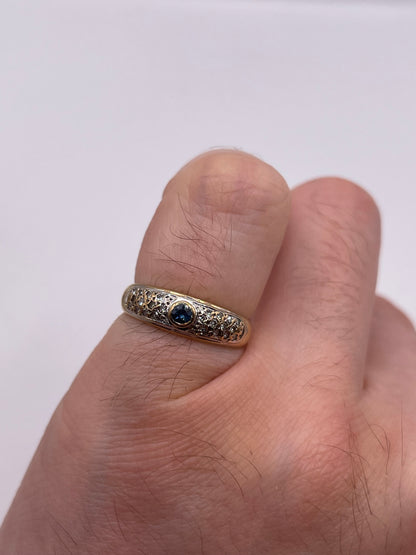 9ct gold sapphire and diamond ring