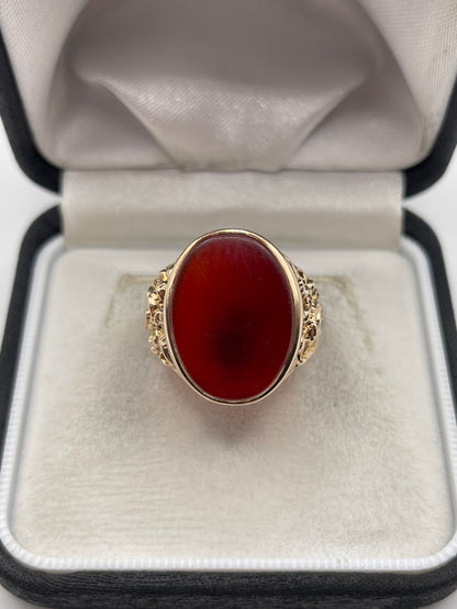 9ct gold carnelian signet ring