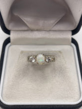 Load image into Gallery viewer, 9ct gold opal and cz ring
