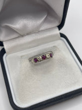 Load image into Gallery viewer, 9ct white gold ruby and diamond ring
