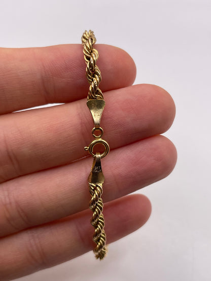9ct gold rope bracelet