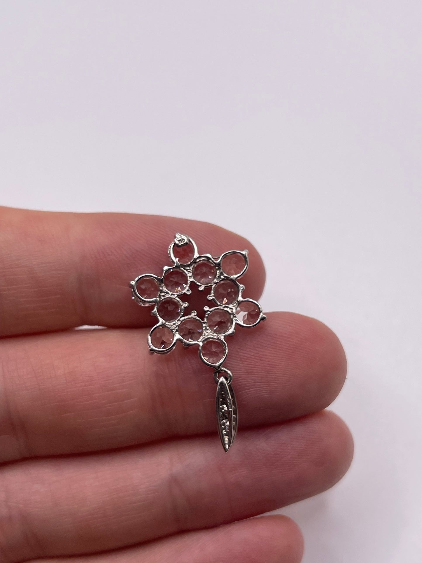 9ct white gold morganite and diamond pendant