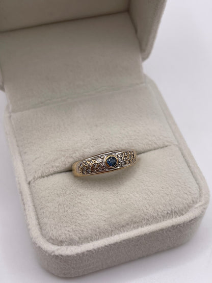 9ct gold sapphire and diamond ring