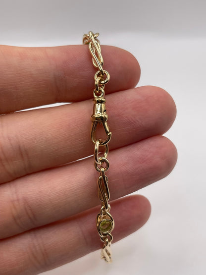 9ct gold peridot bracelet