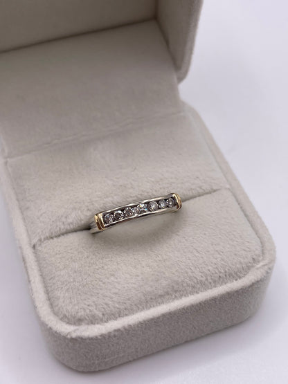 9ct two tone gold diamond ring