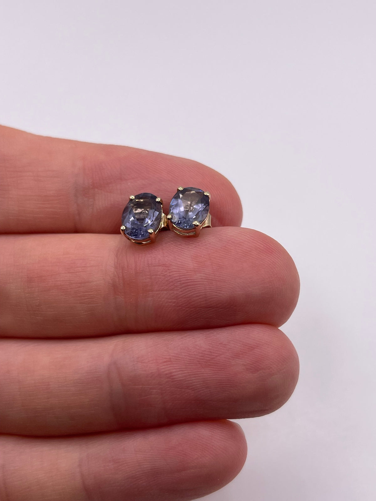 9ct gold iolite earrings