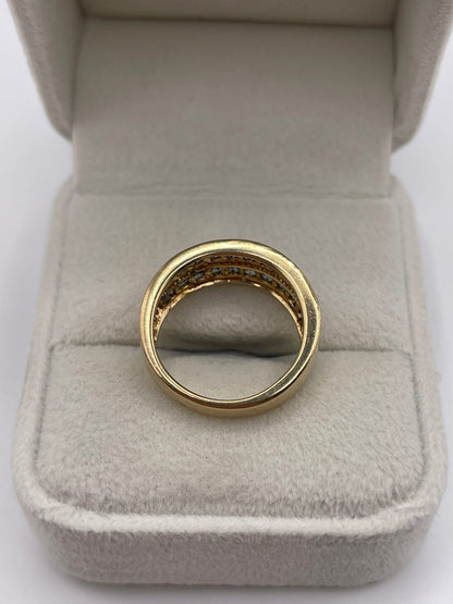 9ct gold alexandrite, tanzanite and diamond ring