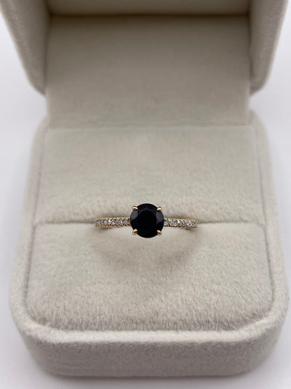 9ct gold sapphire and diamond ring
