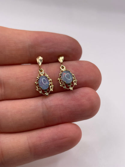 9ct gold opal triplet earrings