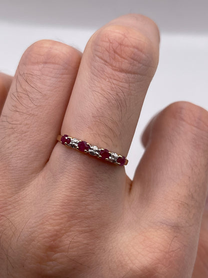 9ct gold ruby and diamond ring