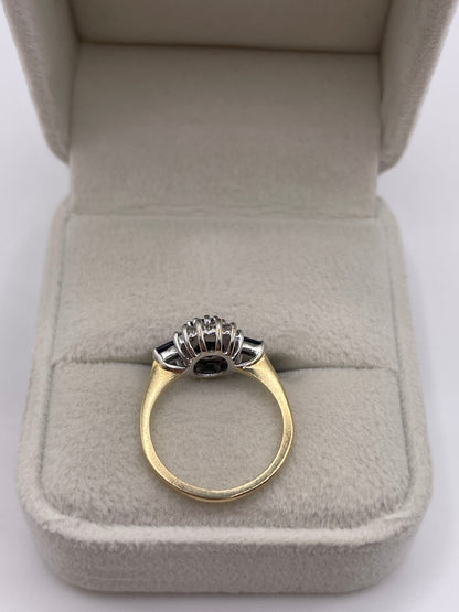 9ct gold sapphire and diamond ring