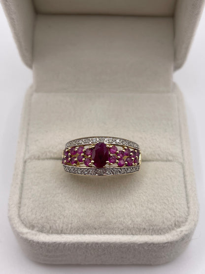 9ct gold ruby and diamond ring