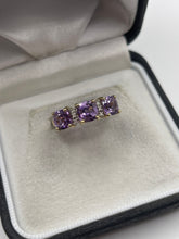 Load image into Gallery viewer, 9ct gold amethyst and diamond ring
