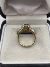 Load image into Gallery viewer, 9ct gold amethyst and diamond ring
