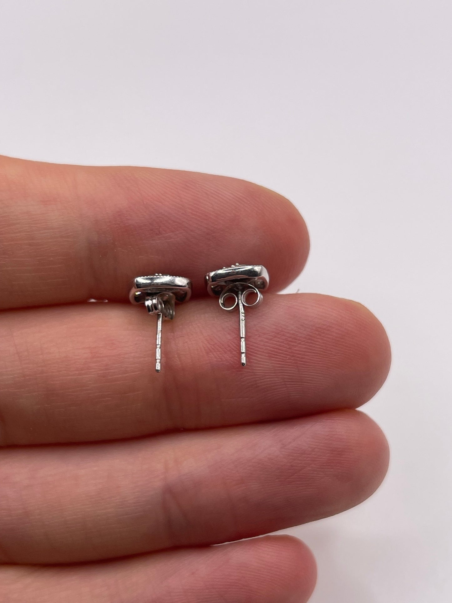 9ct white gold diamond cluster earrings