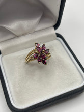 Load image into Gallery viewer, 9ct gold almandine garnet cluster ring
