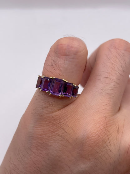 9ct gold amethyst ring