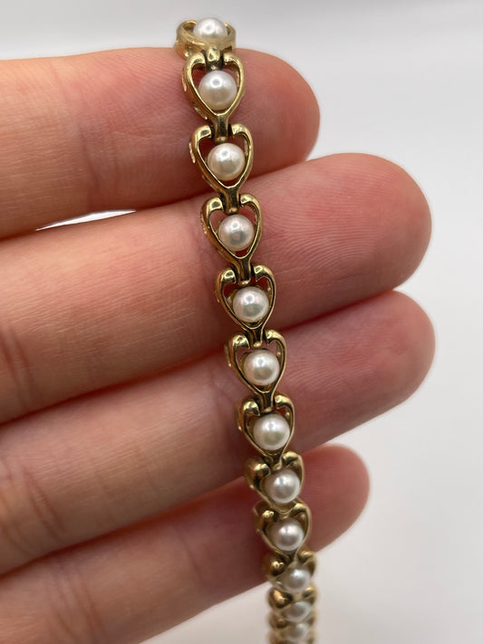 9ct gold pearl bracelet