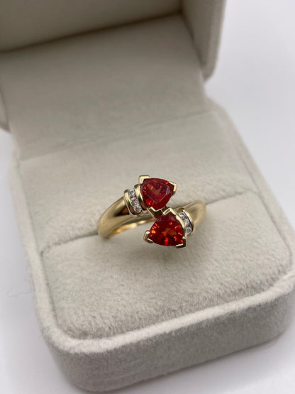 9ct gold quartz and diamond ring