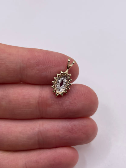 9ct gold ruby and diamond pendant