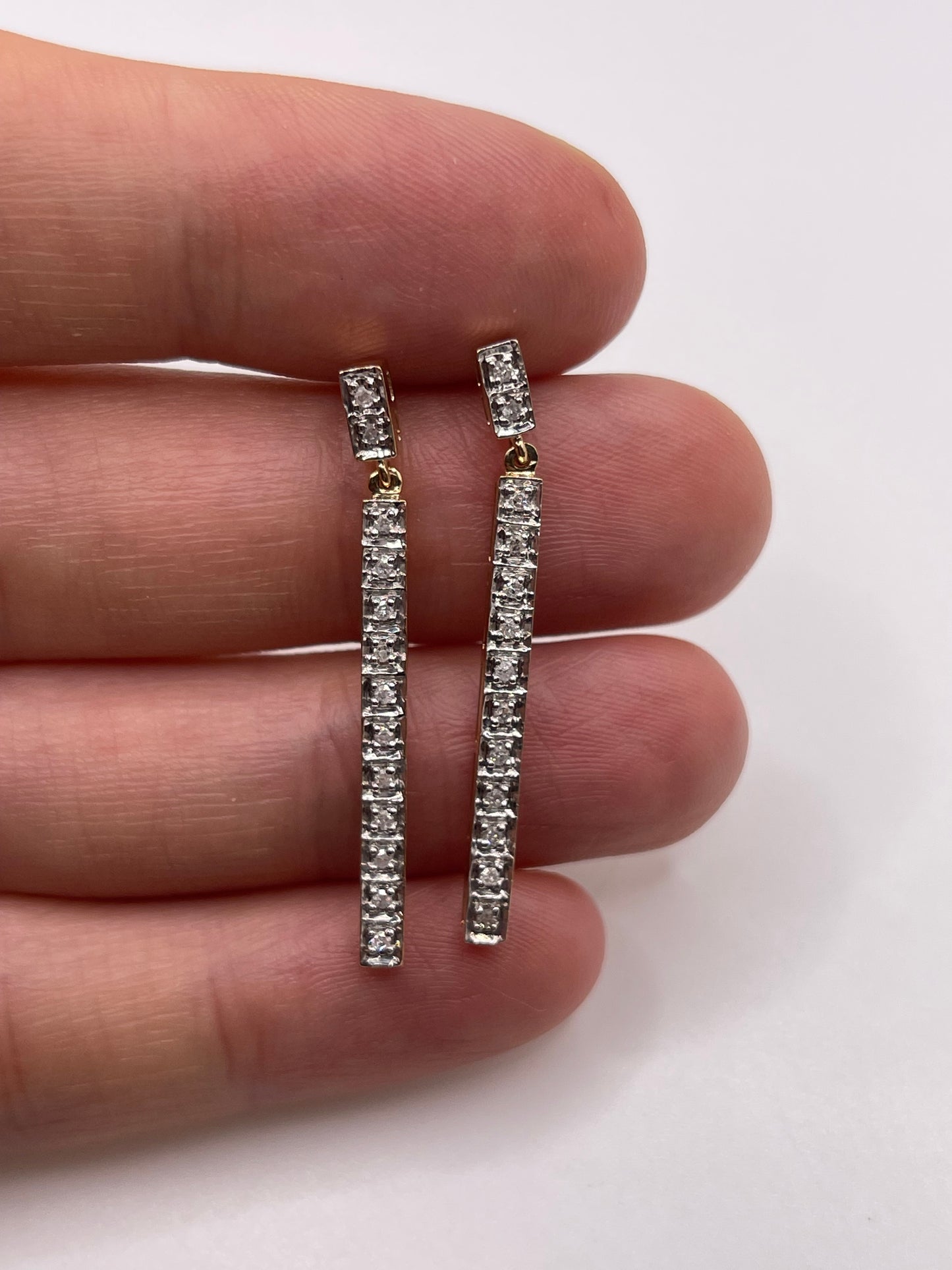 9ct gold diamond earrings