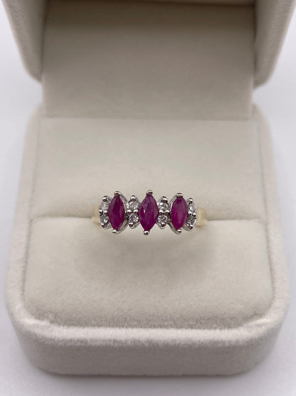 9ct gold ruby and diamond ring