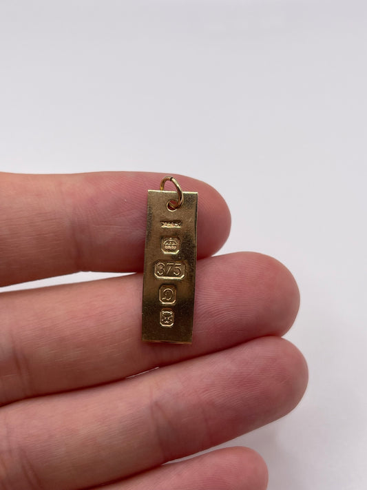 9ct gold ingot pendant