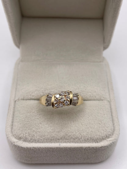 14ct gold diamond cluster ring