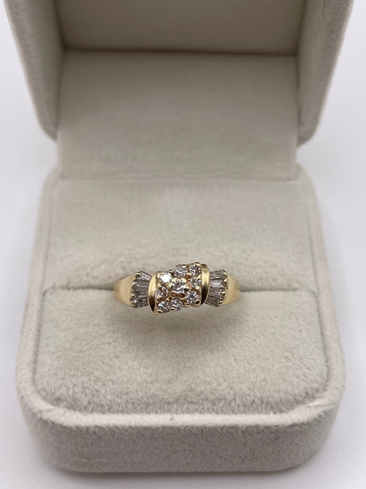 14ct gold diamond cluster ring