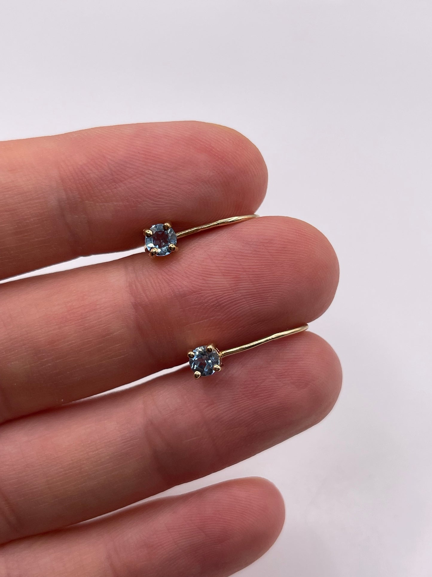 9ct gold blue topaz earrings