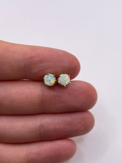 9ct gold opal earrings