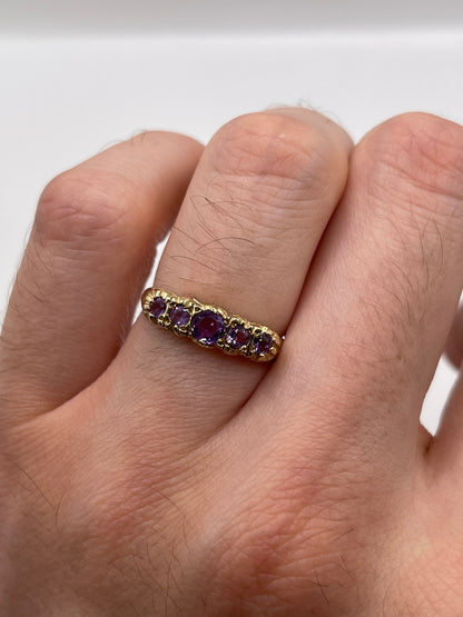 9ct gold amethyst ring