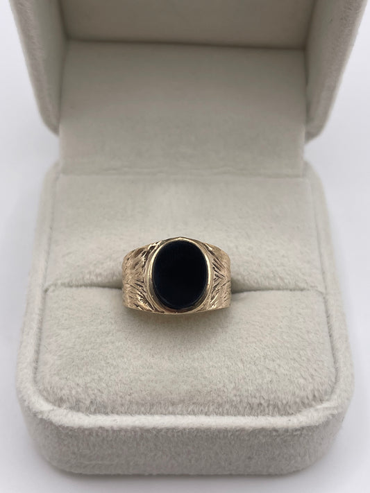9ct gold onyx signet ring