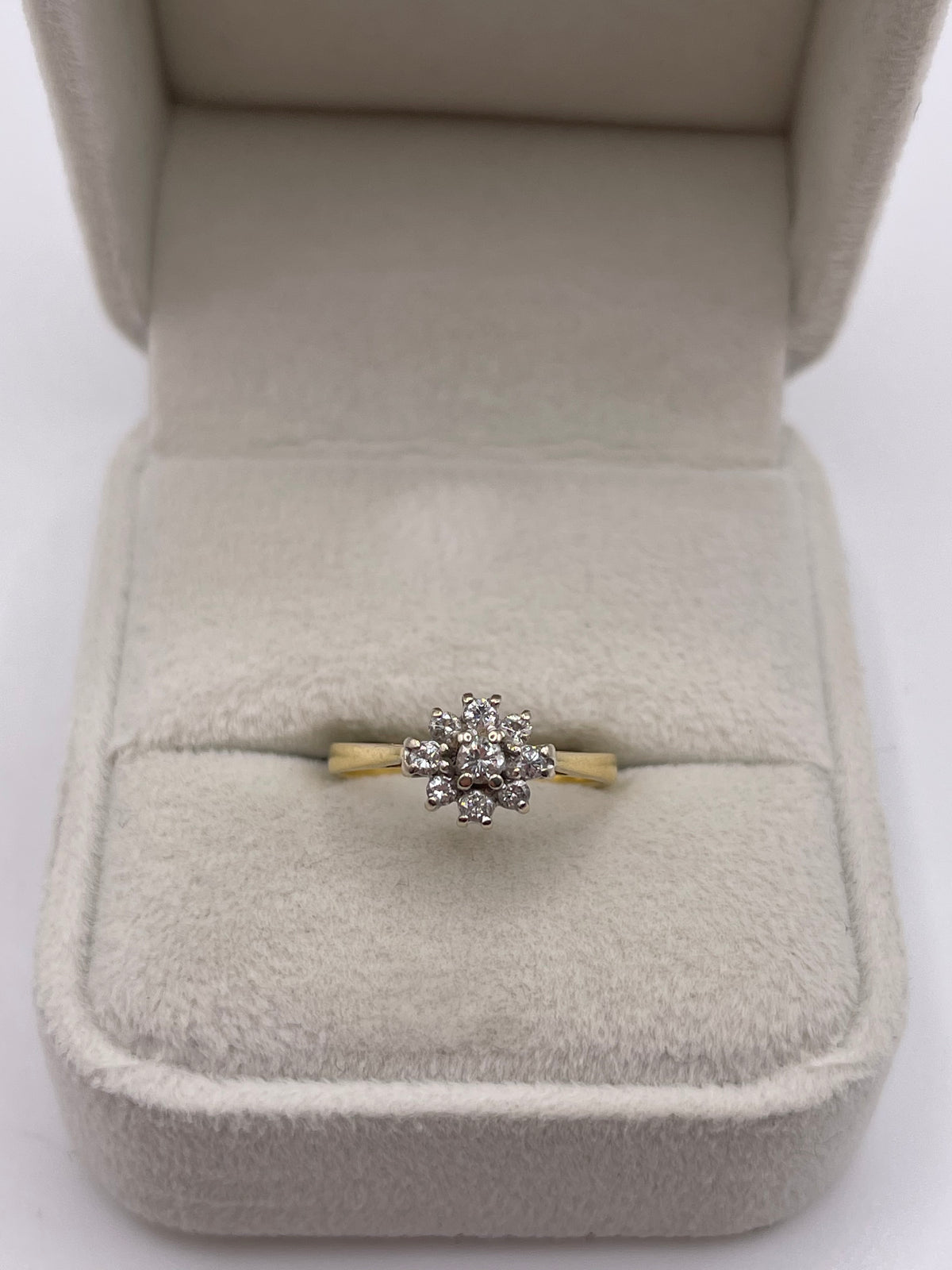 18ct gold diamond cluster ring