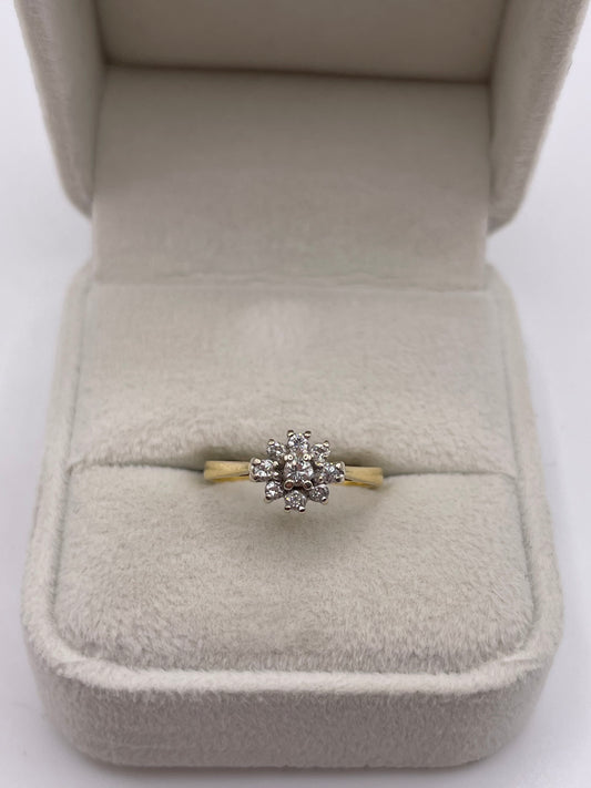 18ct gold diamond cluster ring