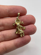 Load image into Gallery viewer, 9ct gold cz ragdoll pendant
