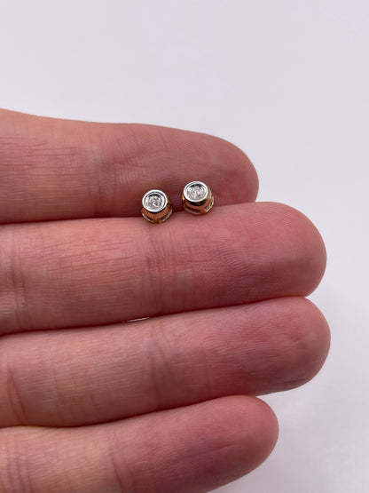 9ct gold diamond earrings