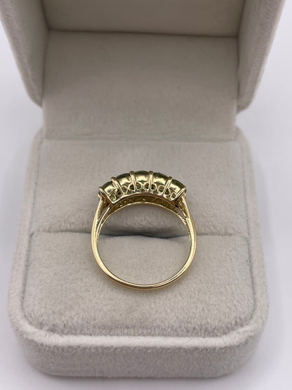 9ct gold peridot and diamond ring