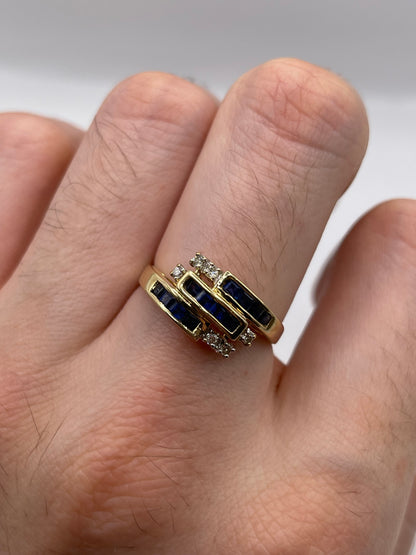 14ct gold sapphire and diamond ring