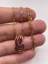 Load image into Gallery viewer, 9ct gold ruby necklace
