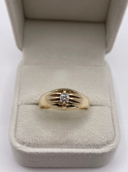 9ct gold diamond gypsy ring