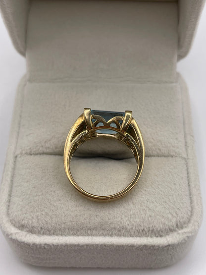 9ct gold blue topaz ring