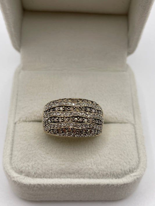 9ct gold diamond cluster ring