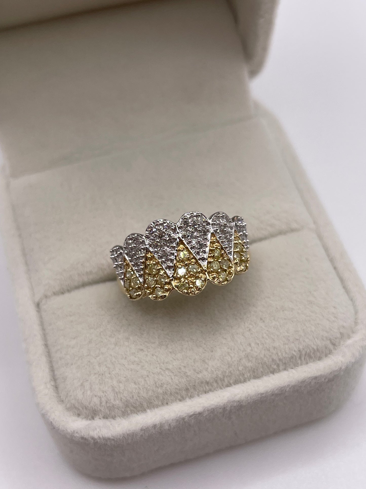 9ct gold diamond cluster ring