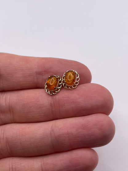 9ct gold amber earrings