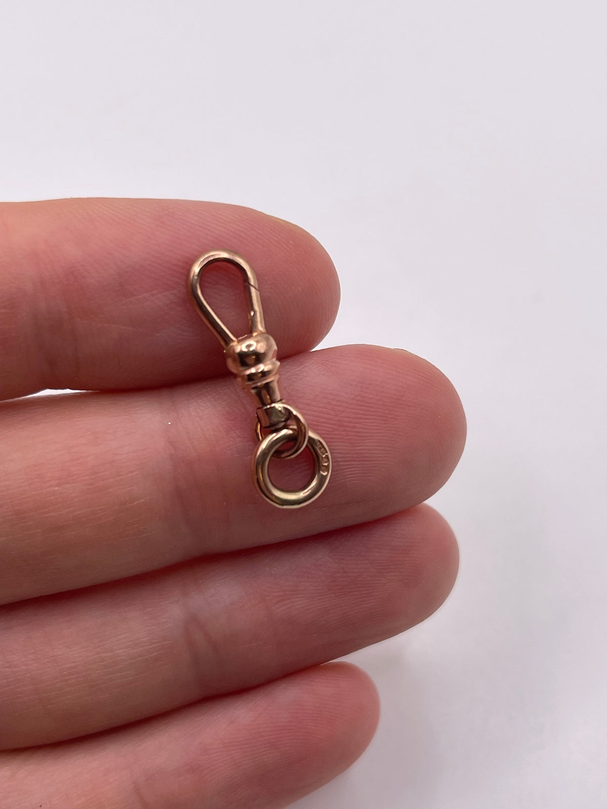 9ct rose gold swivel dog clip 7