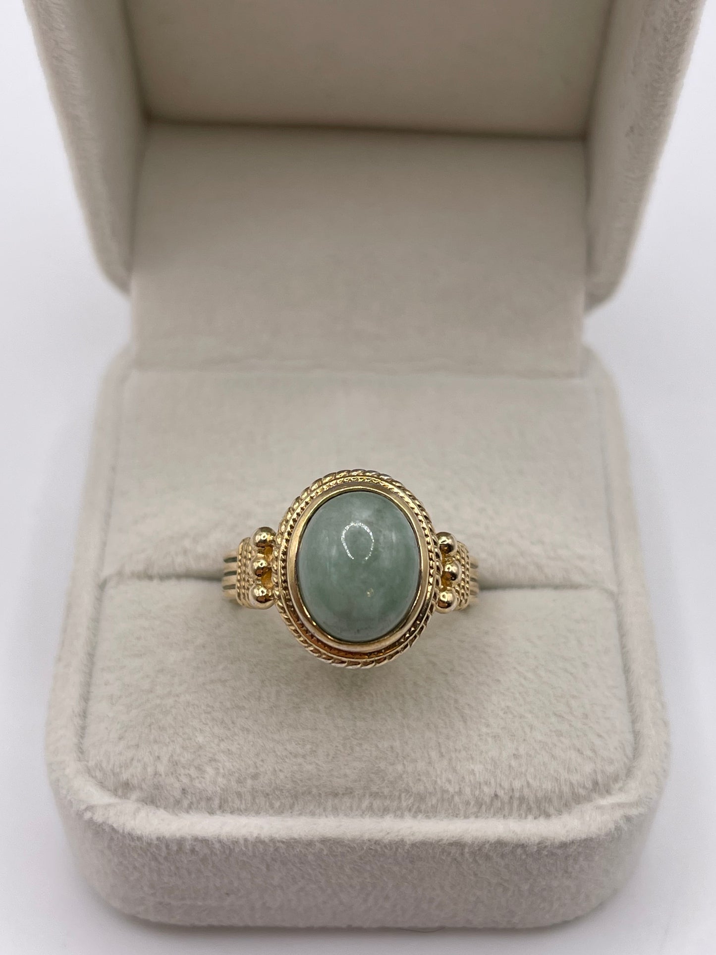9ct two tone gold aventurine ring