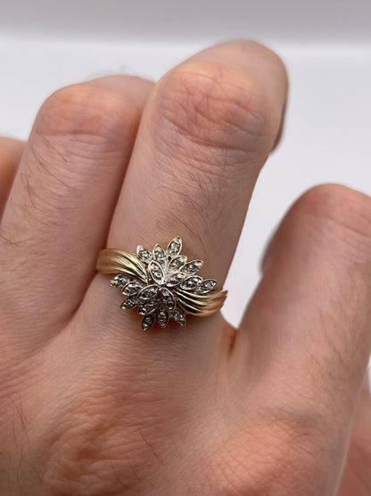 9ct gold diamond cluster ring