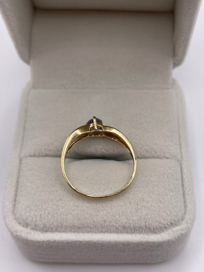 9ct gold mystic topaz and diamond ring