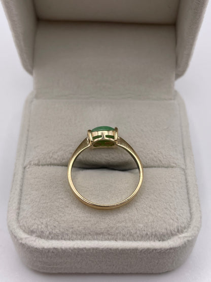 9ct gold jade ring
